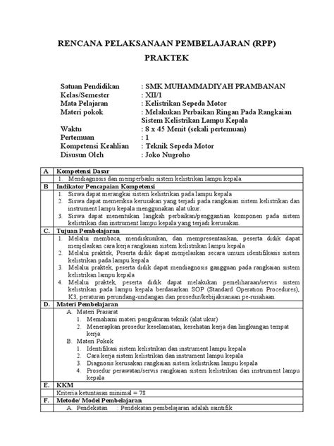 Rpp Teknik Sepeda Motor
