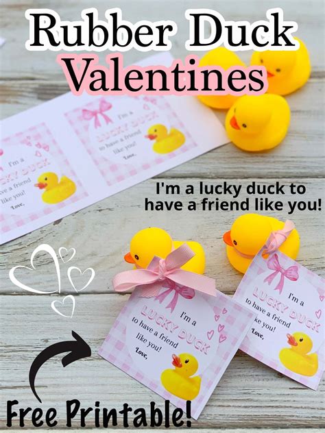 Rubber Duck Valentine Printable