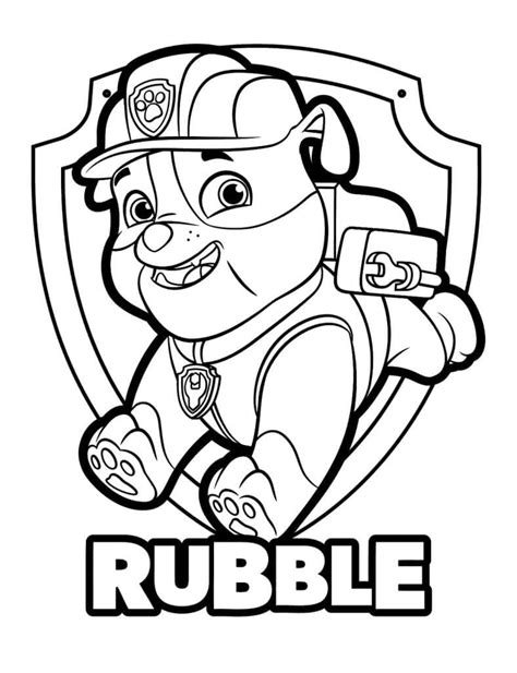 Rubble Paw Patrol Color Page
