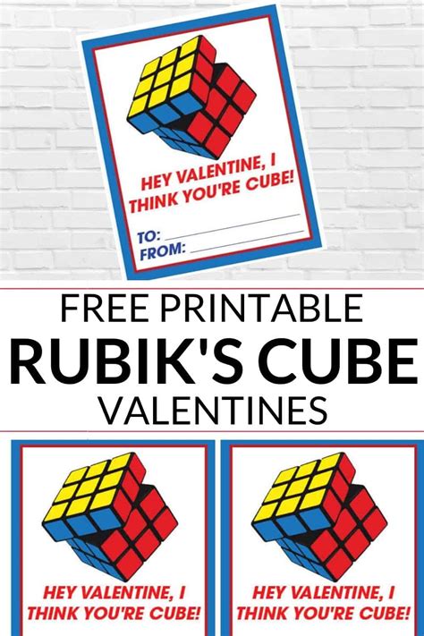 Rubik's Cube Valentine Printable