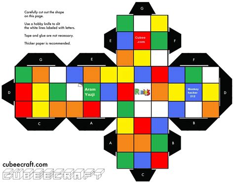 Rubiks Cube Template Paper