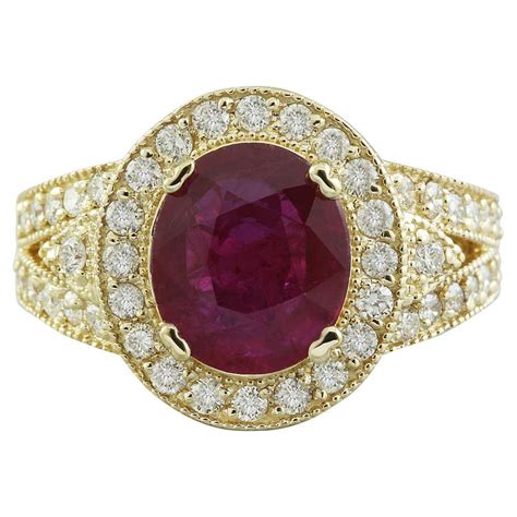 Ruby And Diamond Ring Yellow Gold