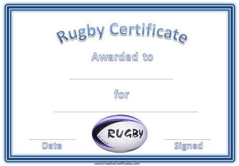 Rugby Certificate 5+ Word, PSD, AI, InDesign Format Download Free
