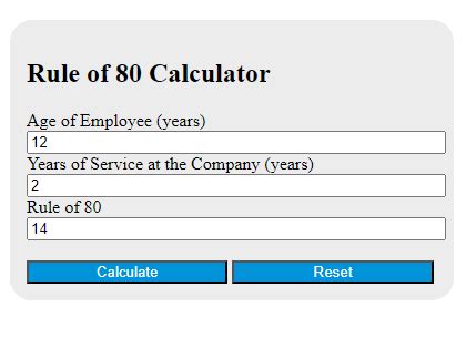 Calculate Your Retirement Savings with the Rule of 80 Calculator - Simplify Your Financial Planning