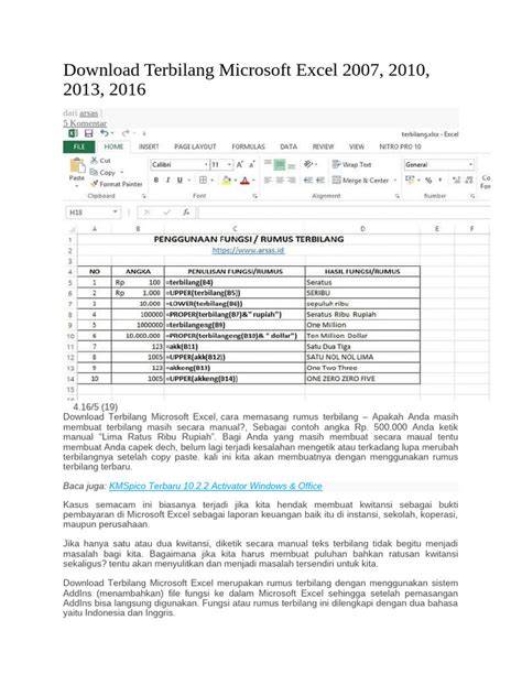 Menggunakan Rumus di Excel 2007