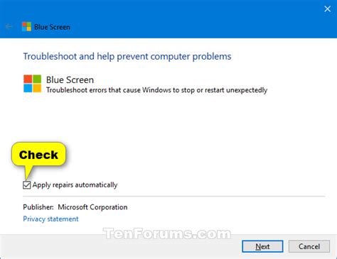 Run BSOD Troubleshooting Tool