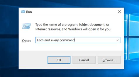 Run Command List for Windows