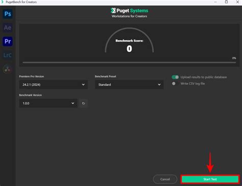 Run PugetBench to Benchmark Content Creation Workloads
