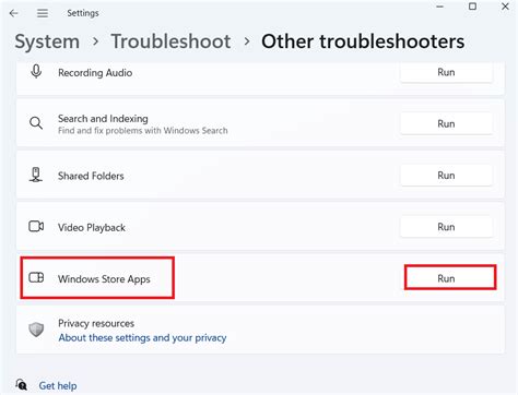 Run Windows Store Apps Troubleshooter