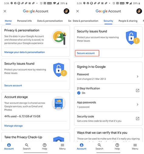 Run a Security Checkup on Your Google Account on Android