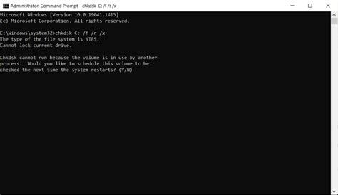 Run chkdsk via Command Prompt