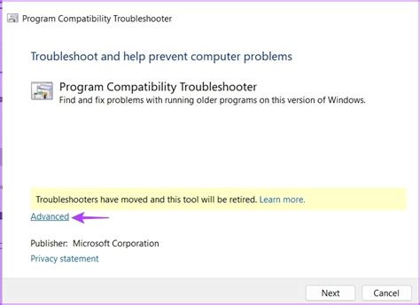 Run the Program Compatibility Troubleshooter