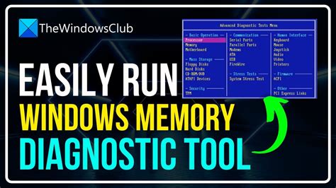 Run the Windows Memory Diagnostic Tool