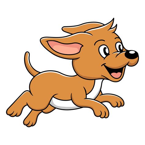Running Brown Dog Cartoon