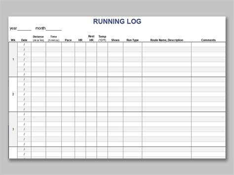 Running Log Template Excel