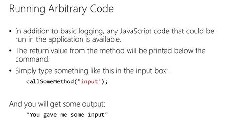 Running arbitrary code