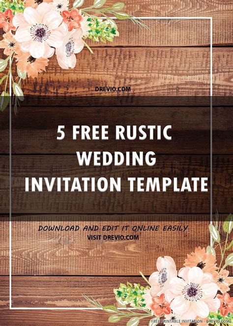 (FREE Printable) Rustic Wood Party Invitation Templates Download