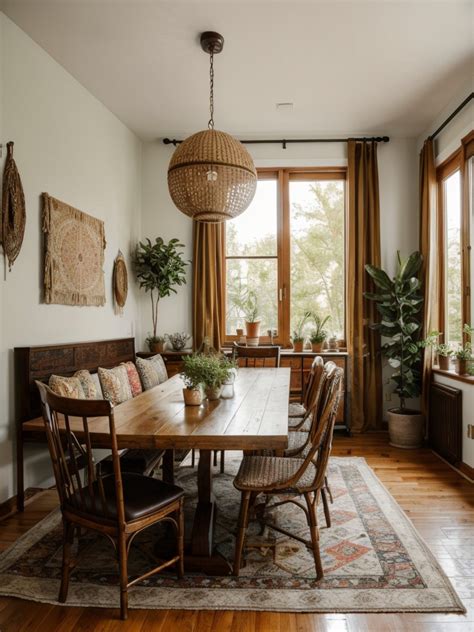 Rustic Bohemian Dining Room Colors
