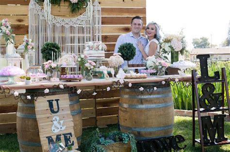 Rustic Chic Engagement Party Table Ideas