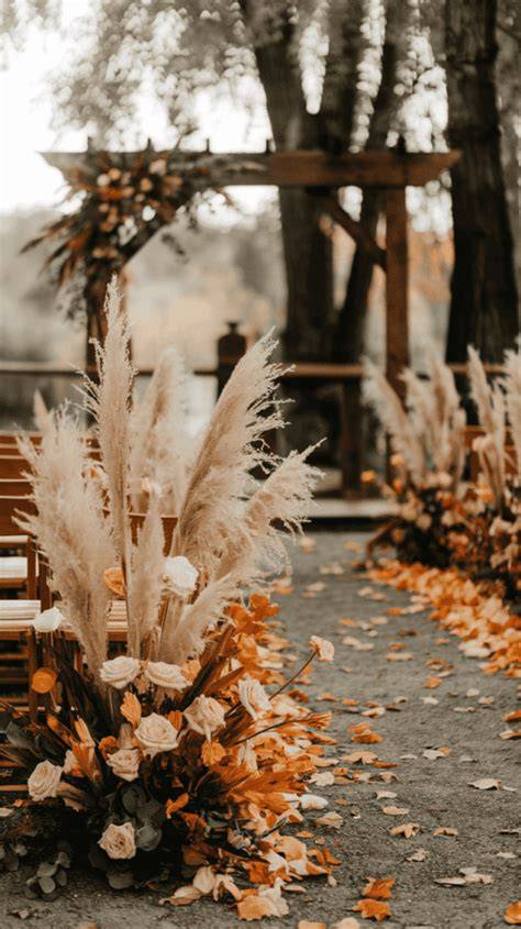 Rustic Fall Wedding Aisle Ideas