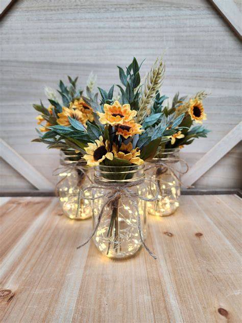 Rustic Fall Wedding Mason Jar Centerpieces