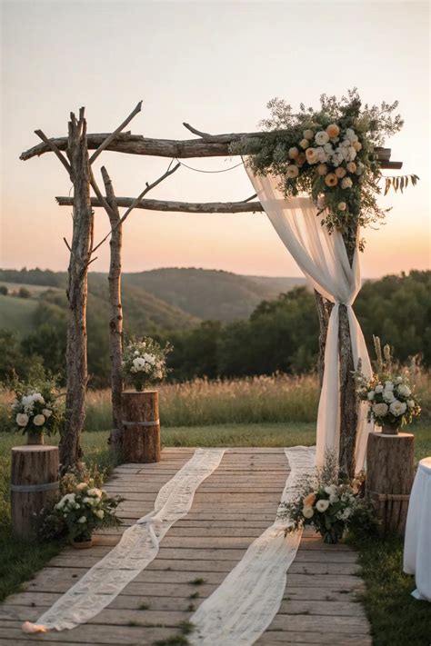 Rustic Halloween Wedding Altar