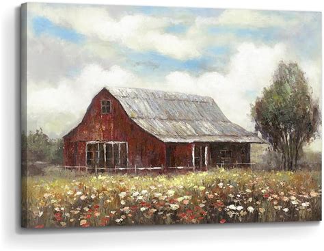 Rustic Landscape Painted Canvas