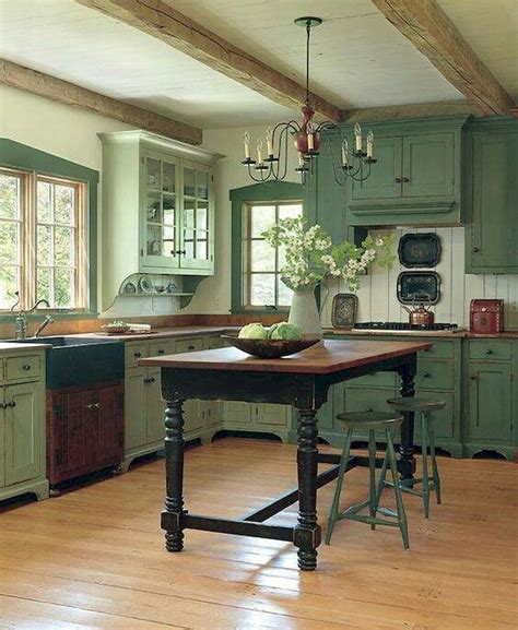 Rustic Sage Green Kitchen Cabinets