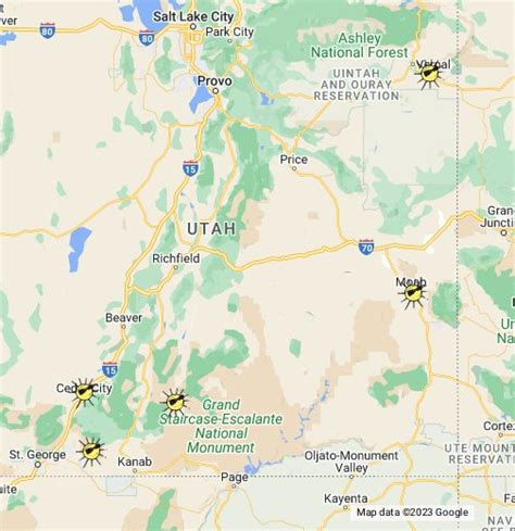 Rv Parks Utah Map