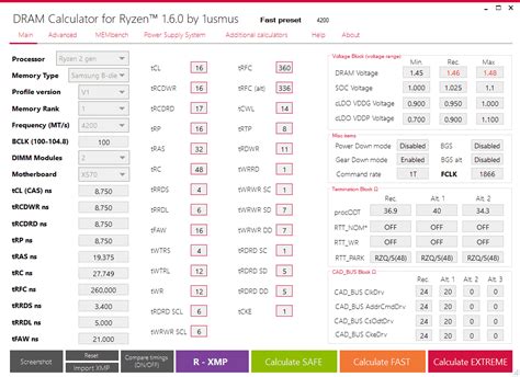 Ryzen DRAM Calculator