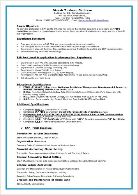 SAP FICO Resume 3 Years Experience