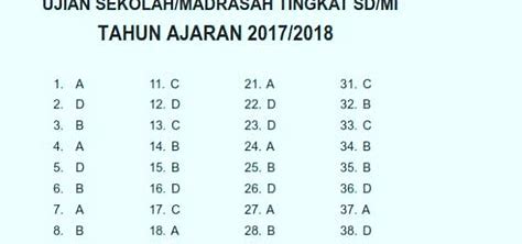 SD 2018 try out soal