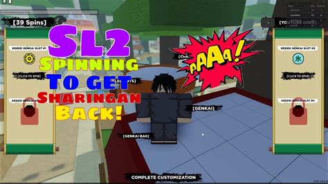 SL2 Spinning to get my Sharingan back in Shinobi Life 2 Roblox 
