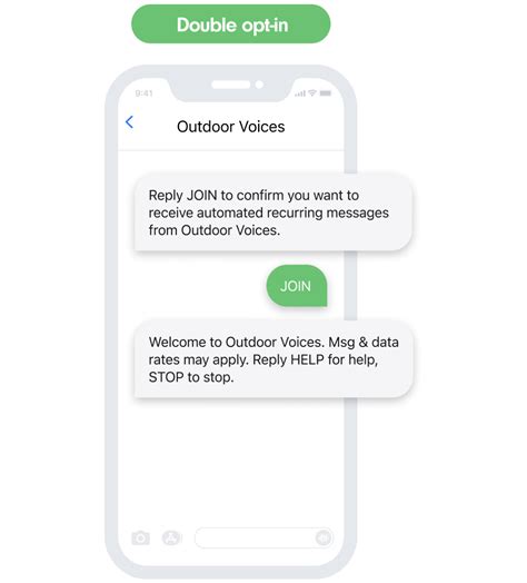 SMS opt-in process