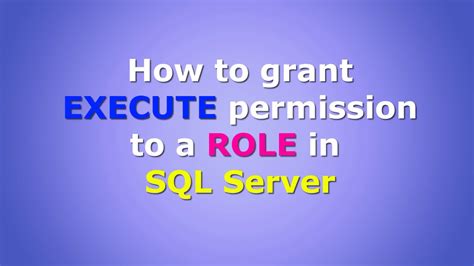 SQL Server Grant Execute Permissions