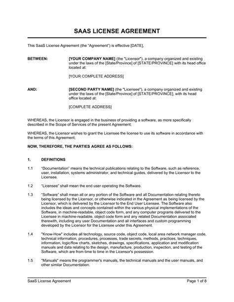 SaaS agreement (basic) Docular
