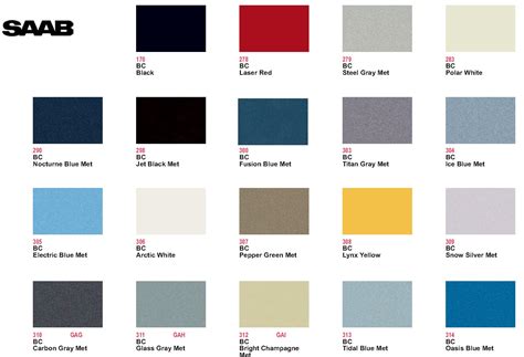 Saab 9 3 Paint Colors 2003