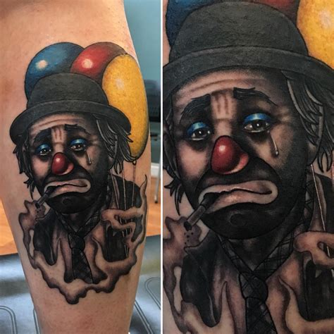 sad clown tattoo in progress sad clown tattoo in