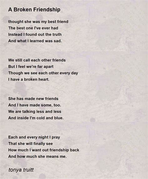 Sad Poem About Friendship