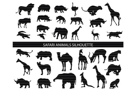 Download Safari Animals Silhouette Bundle Files DXF Files