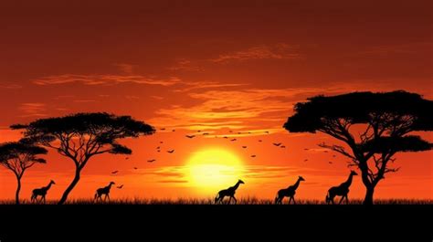 Safari Animals Sunset