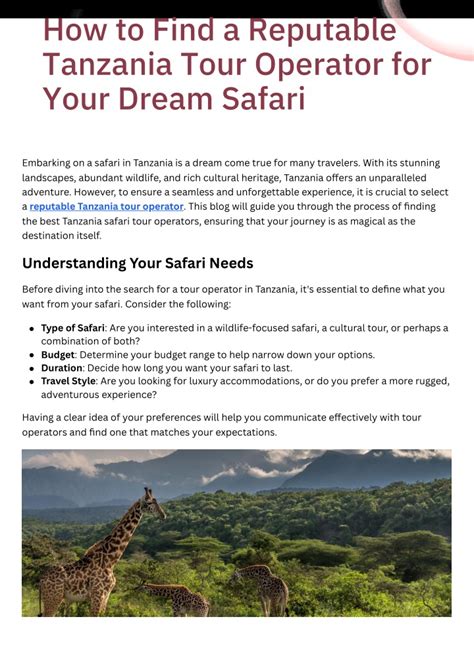 Safari Operators: Sorting Reputable Choices