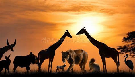 Safari animals at Dusk