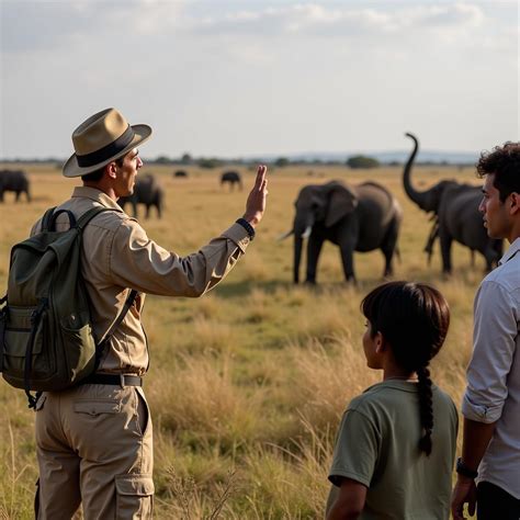Safari guide explaining