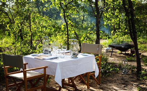 Safari lunch setup in the bush