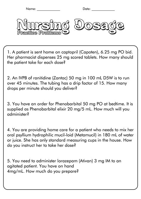 Safe Dosage Pediatric Calculations Worksheet
