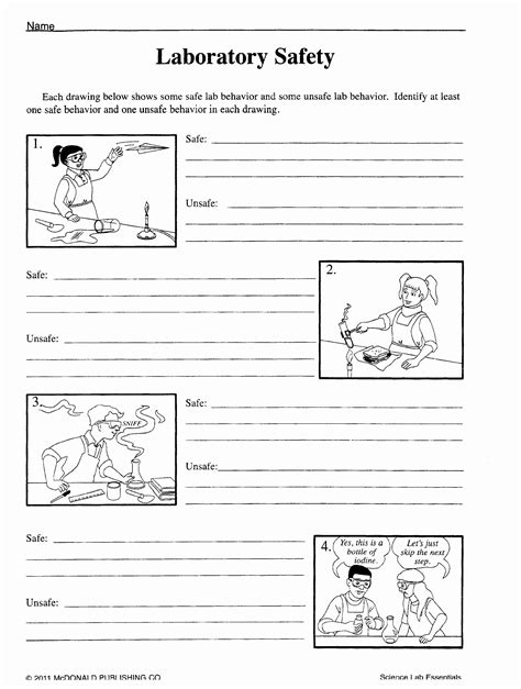 Safety In Laboratory Worksheet