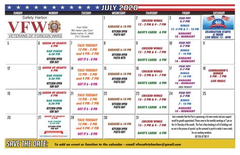 Safety Harbor Events Calendar