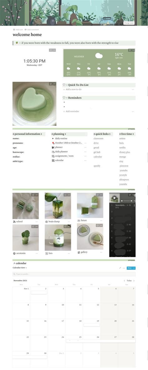 Sage Green Notion Template