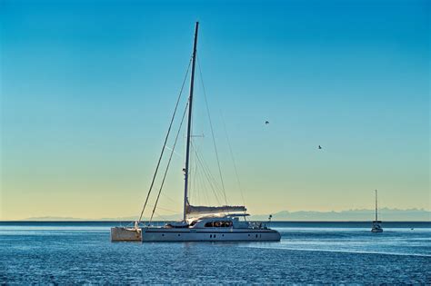 Sailing Catamaran waves